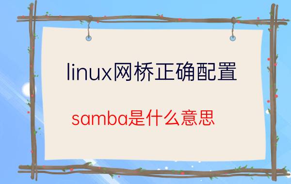 linux网桥正确配置 samba是什么意思？